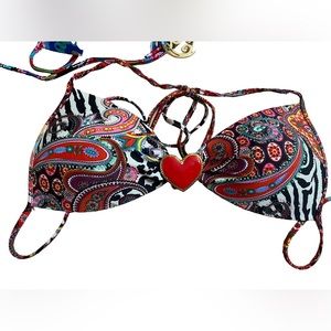 Luli Fama Cosita Buena Molded Push-up Bikini Top - Zebra Heart